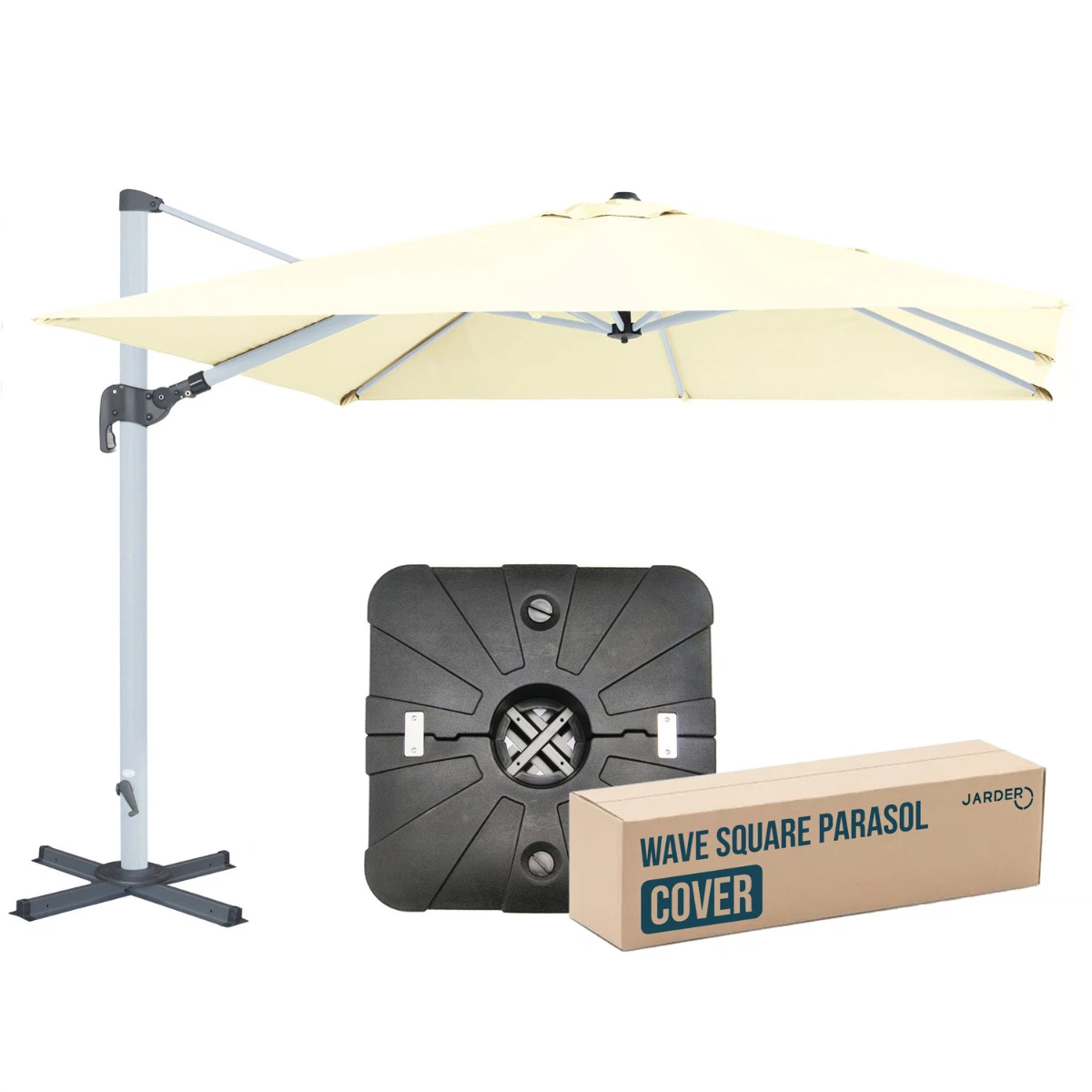 Jarder Wave borde large square parasol