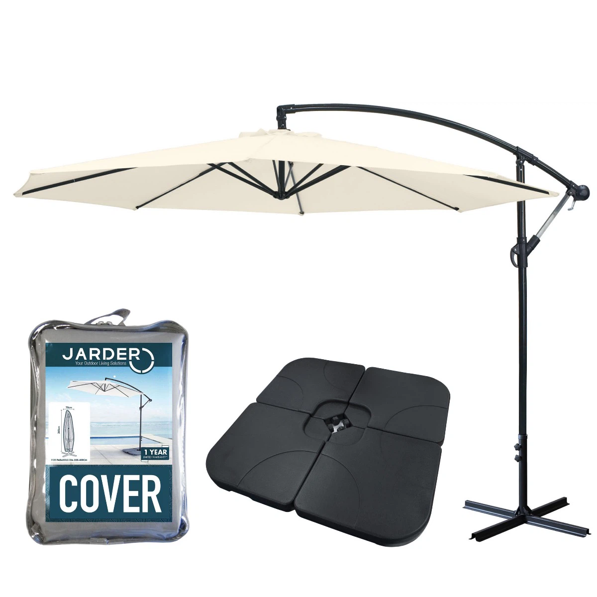 Libra 3m Cantilever Parasol + Base + Cover Set – photo 1