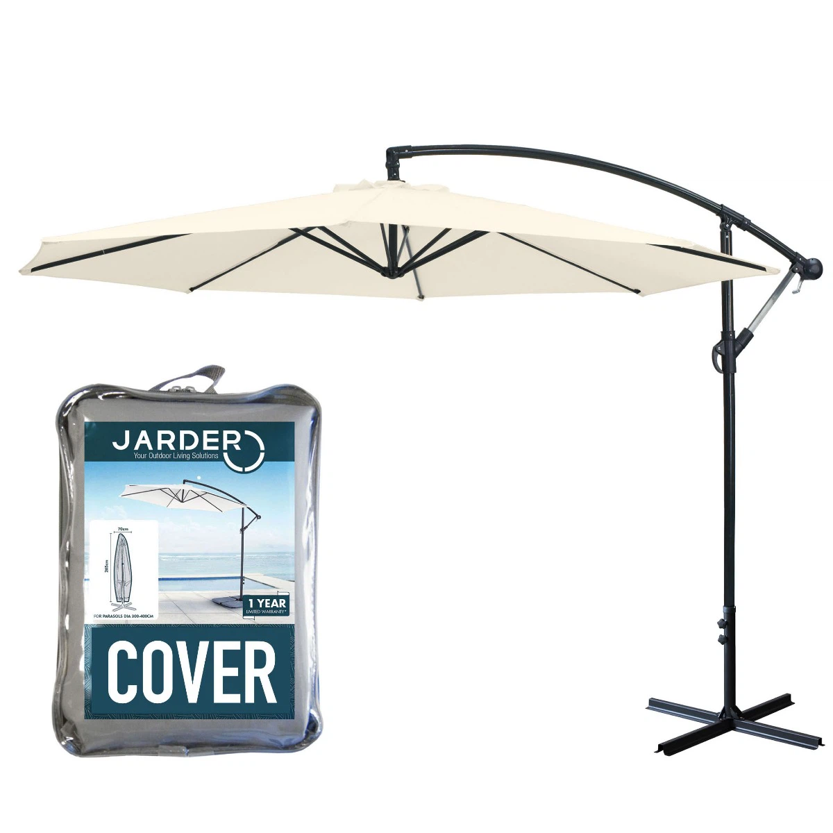 Libra 3m Cantilever Garden Parasol + Cover Set – photo 6