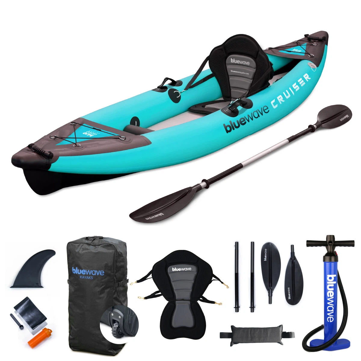 Turquoise Bluewave Cruiser Hybrid Drop Stitch Single Inflatable Kayak ...