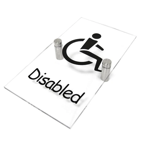 Clear Acrylic Disabled Sign WR-SIGN-DISABLE-1 | Washroom Hub