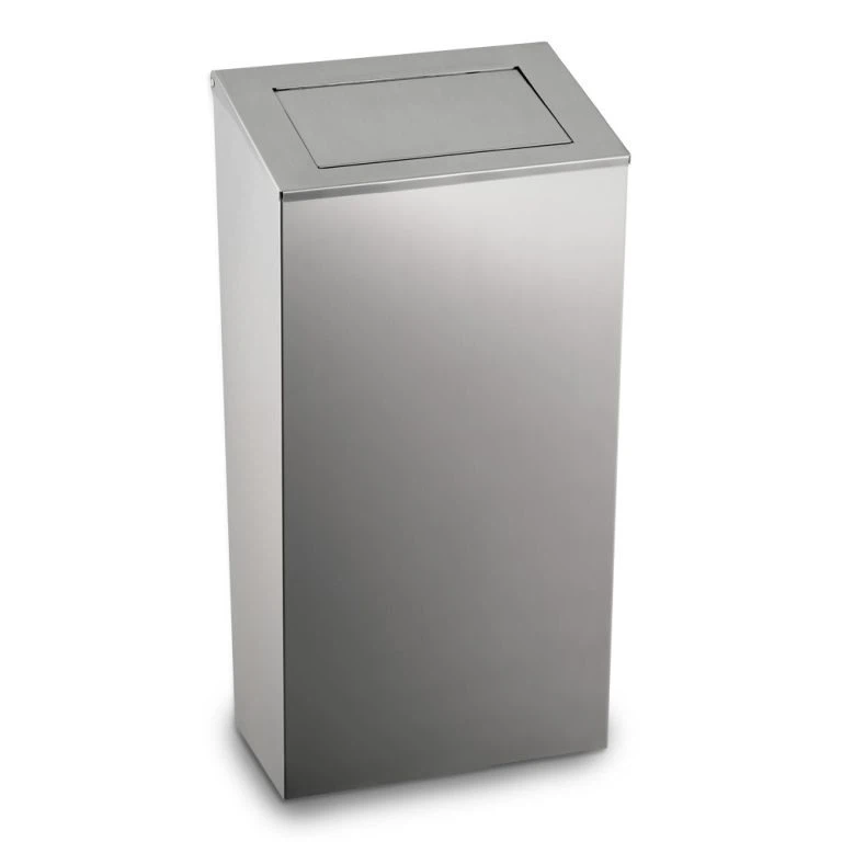 Ecoline Brushed Stainless Steel Wall Mounted Waste Bin | Washroom Hub