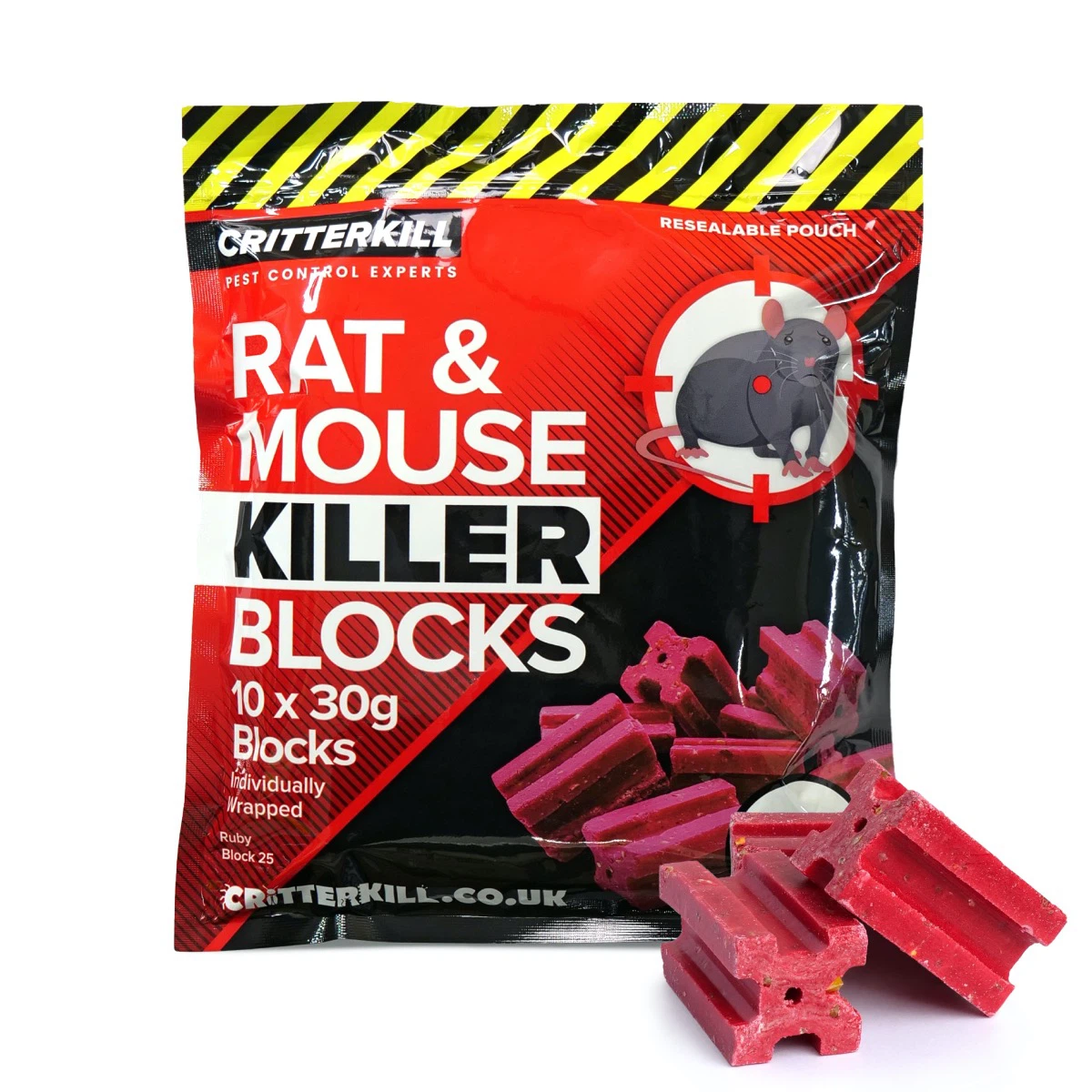 CritterKill Rat & Mouse Killer Poison Difanacoum Blocks
